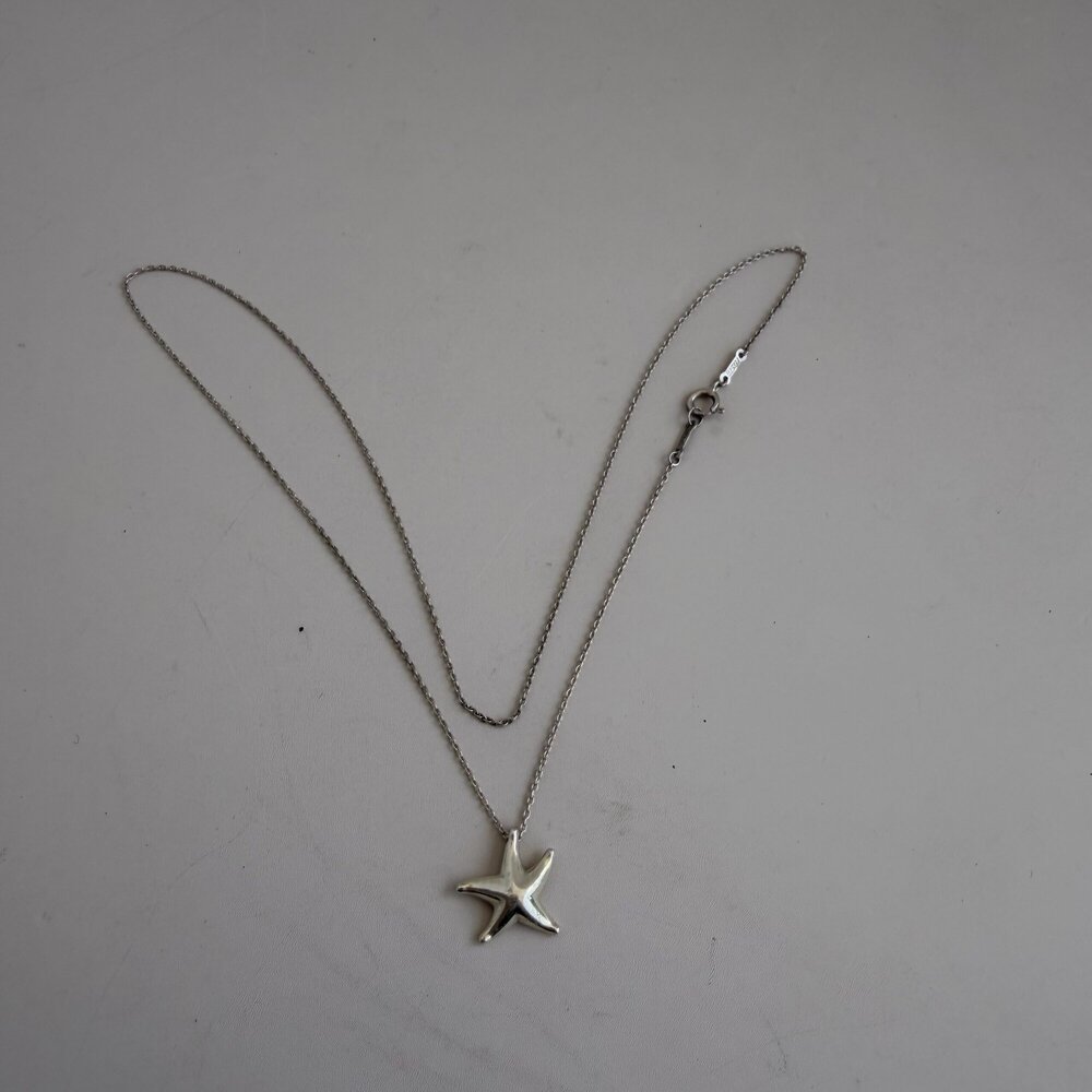 Tiffany & Co. Elsa Peretti Sterling Silver Starfish Pendant Necklace
